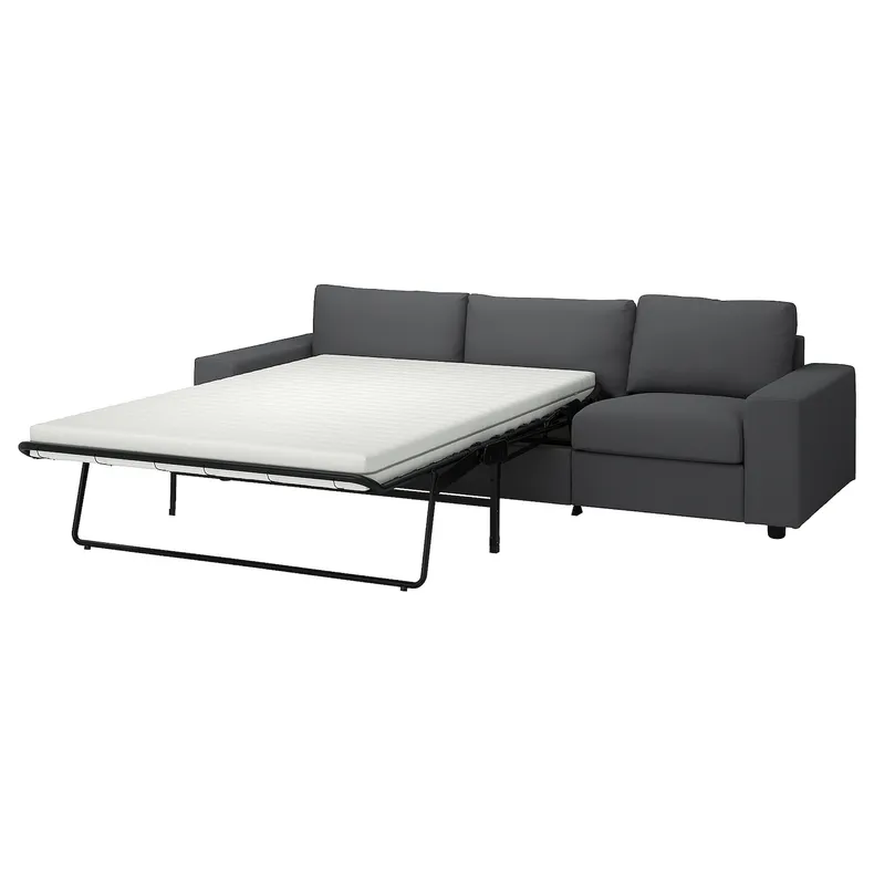 IKEA VIMLE ВІМЛЕ, 3-місний диван-ліжко, з широкими підлокітниками / ХАЛЛАРП сірий 195.370.96 фото №1