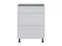 BRW Кухонный цокольный шкаф Verdi 60 см с ящиками светло-серый матовый, греноловый серый/светло-серый матовый FL_D3S_60/82_2SMB/SMB-SZG/JSZM фото