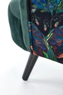 Крісло м'яке HALMAR PAGONI темно-зелений/чорний (тканина Bluvel #78) фото thumb №8