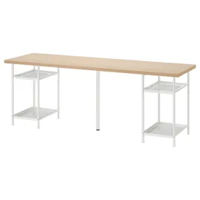 IKEA LAGKAPTEN ЛАГКАПТЕН / SPÄND СПЭНД, письменный стол, Дуб, окрашенный в белый/белый цвет, 200x60 см 095.685.40 фото