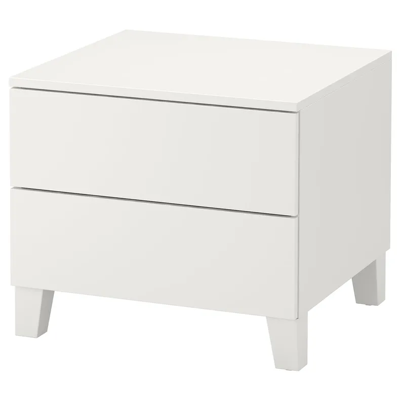 IKEA PLATSA ПЛАТСА, комод с 2 ящиками, белый / фонен белый, 60x57x53 см 092.772.11 фото №1