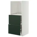IKEA METOD МЕТОД / MAXIMERA МАКСИМЕРА, высокий шкаф с 2 ящиками д/духовки, белый/Гавсторп темно-зеленый, 60x60x140 см 095.575.94 фото thumb №1