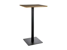 Барний стіл SIGNAL BT006 60х60 см, матовий чорний, дуб артізан фото