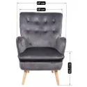 Кресло мягкое бархатное MEBEL ELITE SANTOS Velvet, Серый фото thumb №12