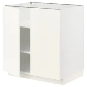 IKEA METOD МЕТОД, підлогова шафа з полицями / 2 дверцят, білий / ВАЛЛЬСТЕНА білий, 80x60 см 495.071.25 фото