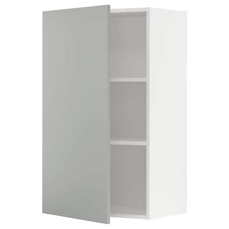 IKEA METOD МЕТОД, шафа навісна із полицями, білий / Хавсторп світло-сірий, 60x100 см 295.383.40 фото №1