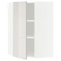 IKEA METOD МЕТОД, кутова навісна шафа з полицями, білий / Ringhult світло-сірий, 68x100 см 891.422.42 фото thumb №1