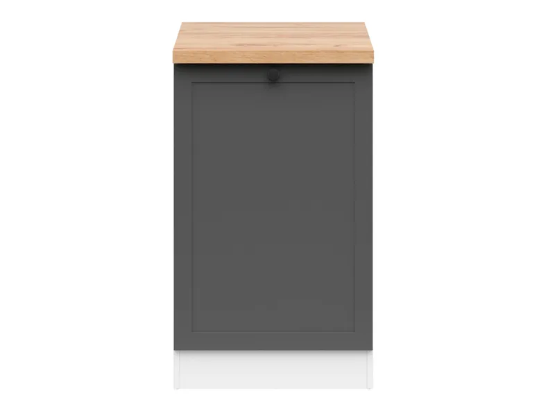 BRW Junona Line базовый шкаф для кухни 50 см правый с топом графит, белый/графит/дуб крафт голд D1D/50/82_P_ZBL-BI/GF/DCRZ фото №1