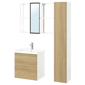 IKEA ENHET ЕНХЕТ, ванна, білий / імітація. дуб, 64x43x65 см 695.472.86 фото