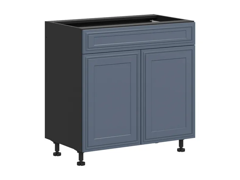BRW Двухдверный кухонный шкаф Verdi 80 см с выдвижным ящиком mystic matt, черный/матовый FL_D1S_80/82_L/P/SMB-CA/MIM фото №2