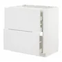 IKEA METOD МЕТОД / MAXIMERA МАКСИМЕРА, шкаф д / варочной панели / 2фасада / 3ящ, белый / Стенсунд белый, 80x60 см 394.094.94 фото