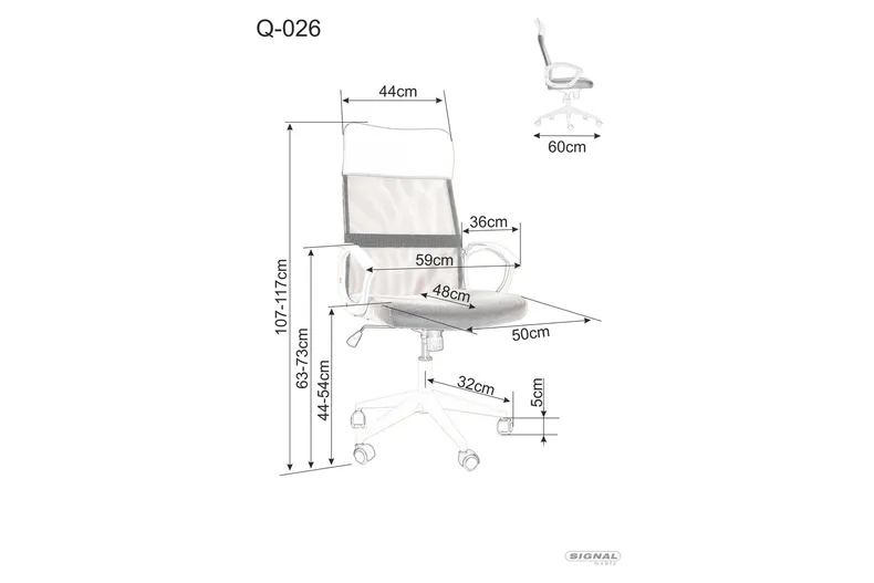 Стул офисный вращающийся SIGNAL Q-026, серый фото №28