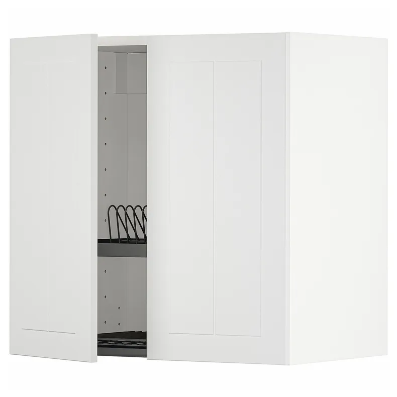 IKEA METOD МЕТОД, навесной шкаф с сушилкой / 2дверцы, белый / Стенсунд белый, 60x60 см 094.603.18 фото №1