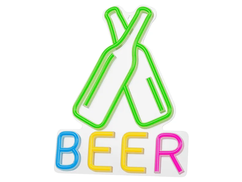 BRW Неоновий настінний світильник Beer LED мікс кольорів 093817 фото №1