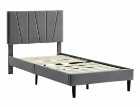 Односпальне ліжко SIGNAL Savana Velvet 90x200 см, сірий фото