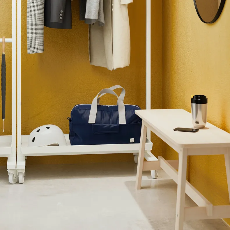 IKEA MITTZON МІТТЗОН, карк з коліщ/штанг д/од/відкр пол, білий, 85x205 см 795.364.14 фото №6