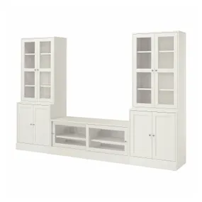 IKEA HAVSTA ХАВСТА, шкаф для ТВ, комбин / стеклян дверцы, белый, 322x47x212 см 195.348.18 фото