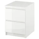 IKEA MALM МАЛЬМ, комод із 2 шухлядами, білий глянець, 40x55 см 503.365.52 фото thumb №1
