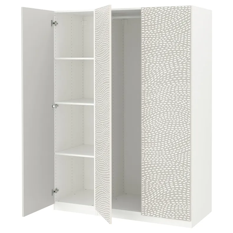 IKEA PAX ПАКС / MISTUDDEN МІСТУДДЕН, гардероб, комбінація, білий / сірий візерунок, 150x60x201 см 895.211.67 фото №1