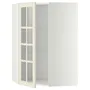 IKEA METOD МЕТОД, кутова настін шафа, полиці / скл двер, білий / БУДБІН кремово-білий, 68x100 см 393.949.87 фото