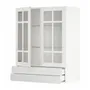 IKEA METOD МЕТОД / MAXIMERA МАКСИМЕРА, навесной шкаф / 2 стекл двери / 2 ящика, белый / Стенсунд белый, 80x100 см 794.676.32 фото