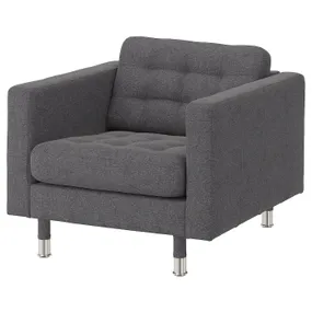 IKEA LANDSKRONA ЛАНДСКРУНА, крісло, ГУННАРЕД темно-сірий/металевий 992.691.60 фото