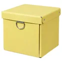 IKEA NIMM НІММ, коробка для зберігання з кришкою, жовтий, 16.5x16.5x15 см 605.959.41 фото thumb №1