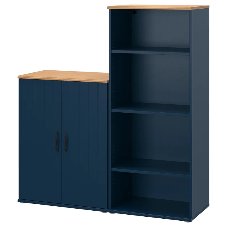 IKEA SKRUVBY СКРУВБЮ, шафа, чорно-синій, 130x140 см 494.946.46 фото №1