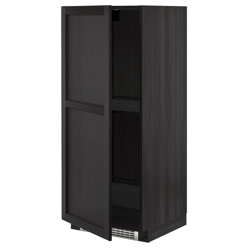IKEA METOD МЕТОД, висока шафа для холодильнка / морозил, чорний / Лерхіттан, пофарбований у чорний колір, 60x60x140 см 692.607.45 фото №1