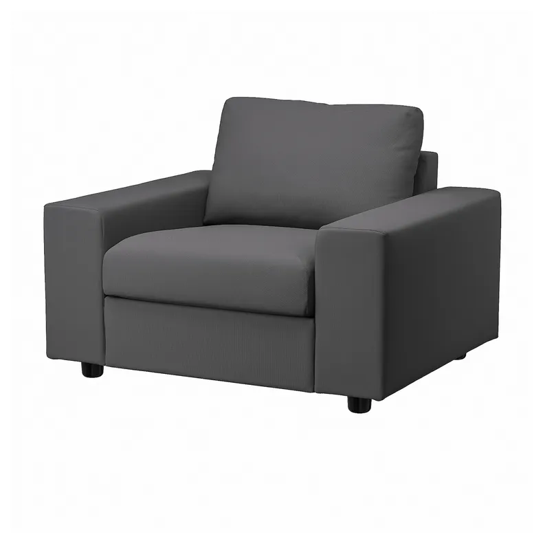 IKEA VIMLE ВІМЛЕ, крісло, з широкими підлокітниками / ХАЛЛАРП сірий 294.771.91 фото №1
