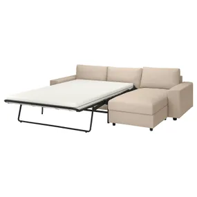IKEA VIMLE ВІМЛЕ, 3-місний диван із кушеткою, з широкими підлокітниками / ХАЛЛАРП бежевий 795.370.84 фото