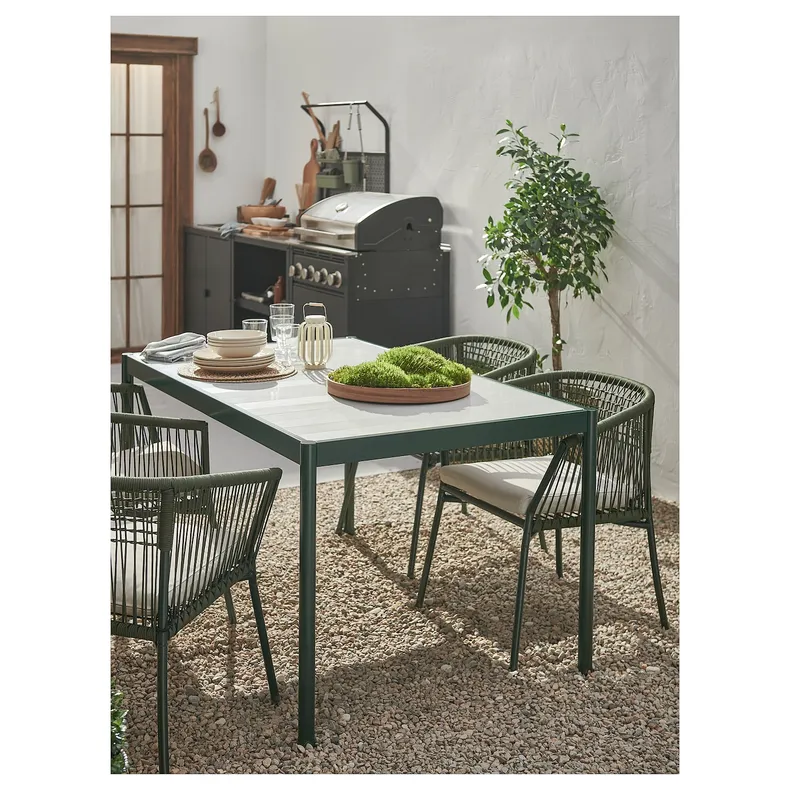 IKEA SEGERÖN СЕГЕРЁН, садовое кресло, темно-зеленый / Фрёзен / Дувхольмен бежевый 194.948.41 фото №3