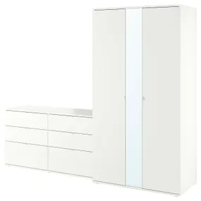 IKEA VIHALS ВІХАЛЬС, гардероб, комбінація, білий, 245x57x200 см 494.421.86 фото