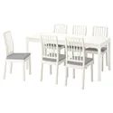 IKEA EKEDALEN ЭКЕДАЛЕН / EKEDALEN ЭКЕДАЛЕН, стол и 6 стульев, белый белый / светло-серый, 120 / 180 см 294.827.29 фото thumb №1