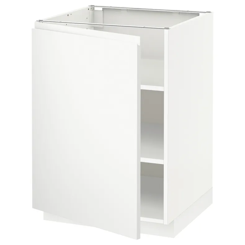 IKEA METOD МЕТОД, напольный шкаф с полками, белый / Воксторп матовый белый, 60x60 см 094.694.46 фото №1