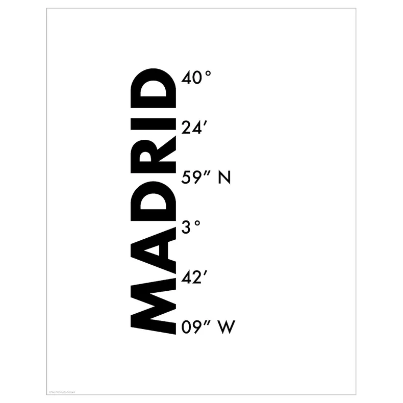 IKEA BILD БІЛЬД, постер, координати, Мадрид, 40x50 см 305.816.10 фото №1