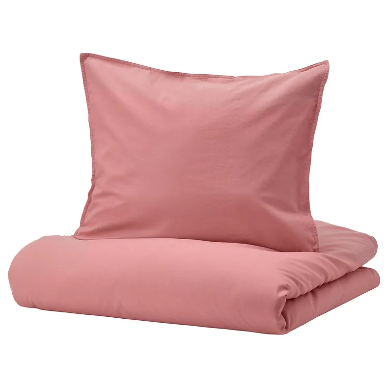 IKEA ÄNGSLILJA ЭНГСЛИЛЬЯ, пододеяльник и 2 наволочки, тёмно-розовый, 200x200 / 50x60 см 505.376.21 фото №1