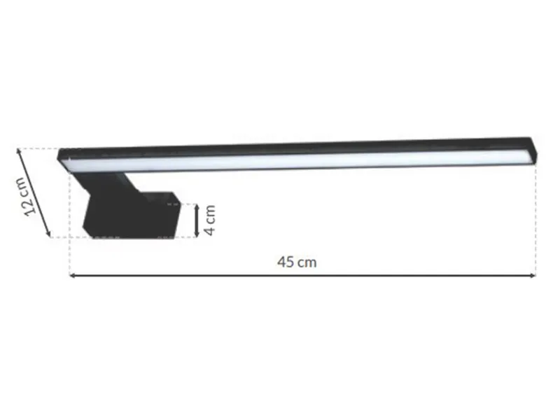 BRW Светильник настенный металлический для ванной комнаты Shine LED черный 086762 фото №2