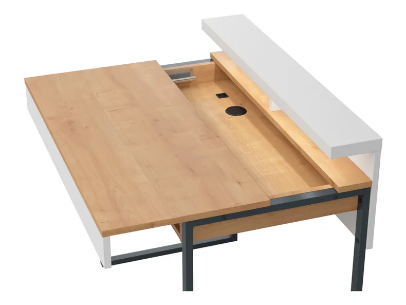 Письменный стол BRW Darin, 100х57 см, дуб арлингтон / альпийский белый BIU-DAAN/BAL фото №4
