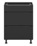 BRW Кухонный шкаф Sole L6 60 см с ящиками soft-close черный матовый, черный/черный матовый FM_D3S_60/82_2STB/STB-CA/CAM фото thumb №1