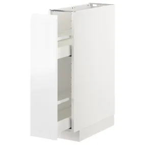 IKEA METOD МЕТОД, підлог шафа / висувна внутрішн секція, білий / ВОКСТОРП глянцевий / білий, 20x60 см 392.541.47 фото