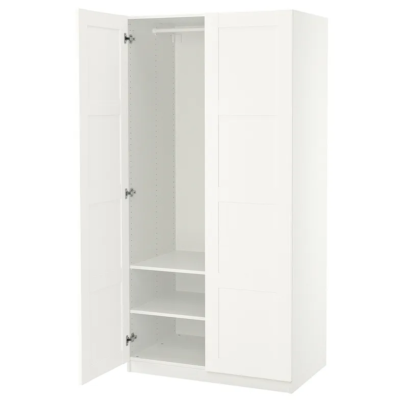 IKEA PAX ПАКС / BERGSBO БЕРГСБУ, гардероб, белый / белый, 100x60x201 см 695.006.32 фото №1