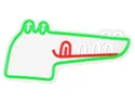 BRW Детский неоновый настенный светильник Крокодил LED зеленый 093803 фото thumb №1