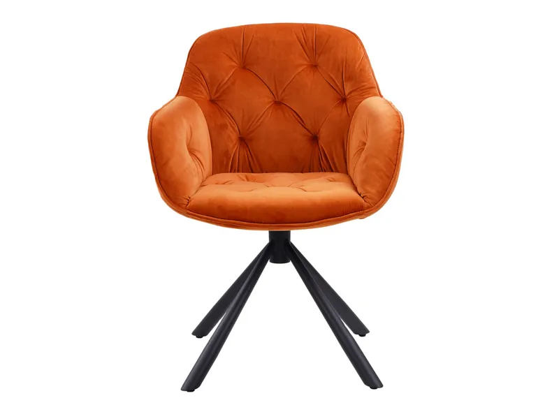 BRW Поворотне крісло з велюровою оббивкою Eileen помаранчеве EILEEN-HD-8120A-ORANGE фото №2