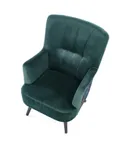 Крісло м'яке HALMAR PAGONI темно-зелений/чорний (тканина Bluvel #78) фото thumb №10