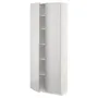 IKEA METOD МЕТОД, висока шафа із полицями, білий / Ringhult світло-сірий, 80x37x200 см 194.579.85 фото
