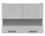 BRW Двухдверный верхний кухонный шкаф Junona Line 80 см с витриной светло-серый глянец, белый/светло-серый глянец G2W/80/57-BI/JSZP фото