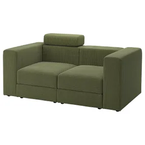 IKEA JÄTTEBO ЄТТЕБУ, 2-місний модульний диван, з узголів'ям/САМСАЛА темний жовто-зелений 495.104.01 фото