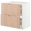 IKEA METOD МЕТОД / MAXIMERA МАКСИМЕРА, напольн шкаф / 2 фронт пнл / 3 ящика, белый / светлый бамбук, 80x60 см 393.302.74 фото thumb №1