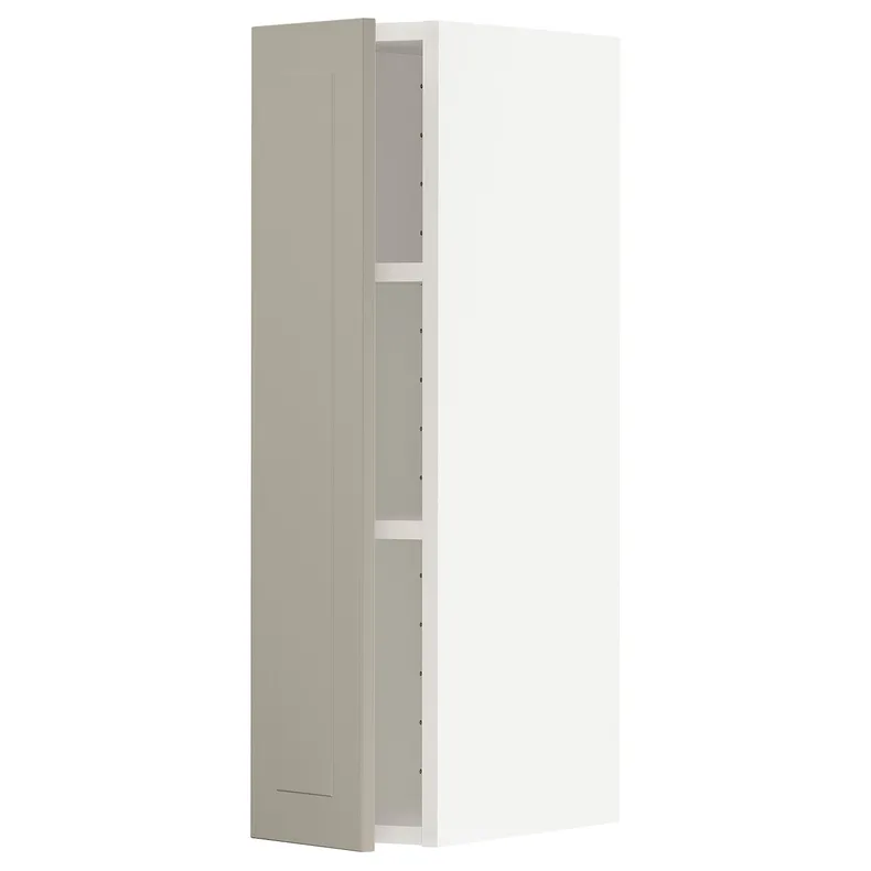 IKEA METOD МЕТОД, навесной шкаф с полками, белый / Стенсунд бежевый, 20x80 см 194.548.35 фото №1